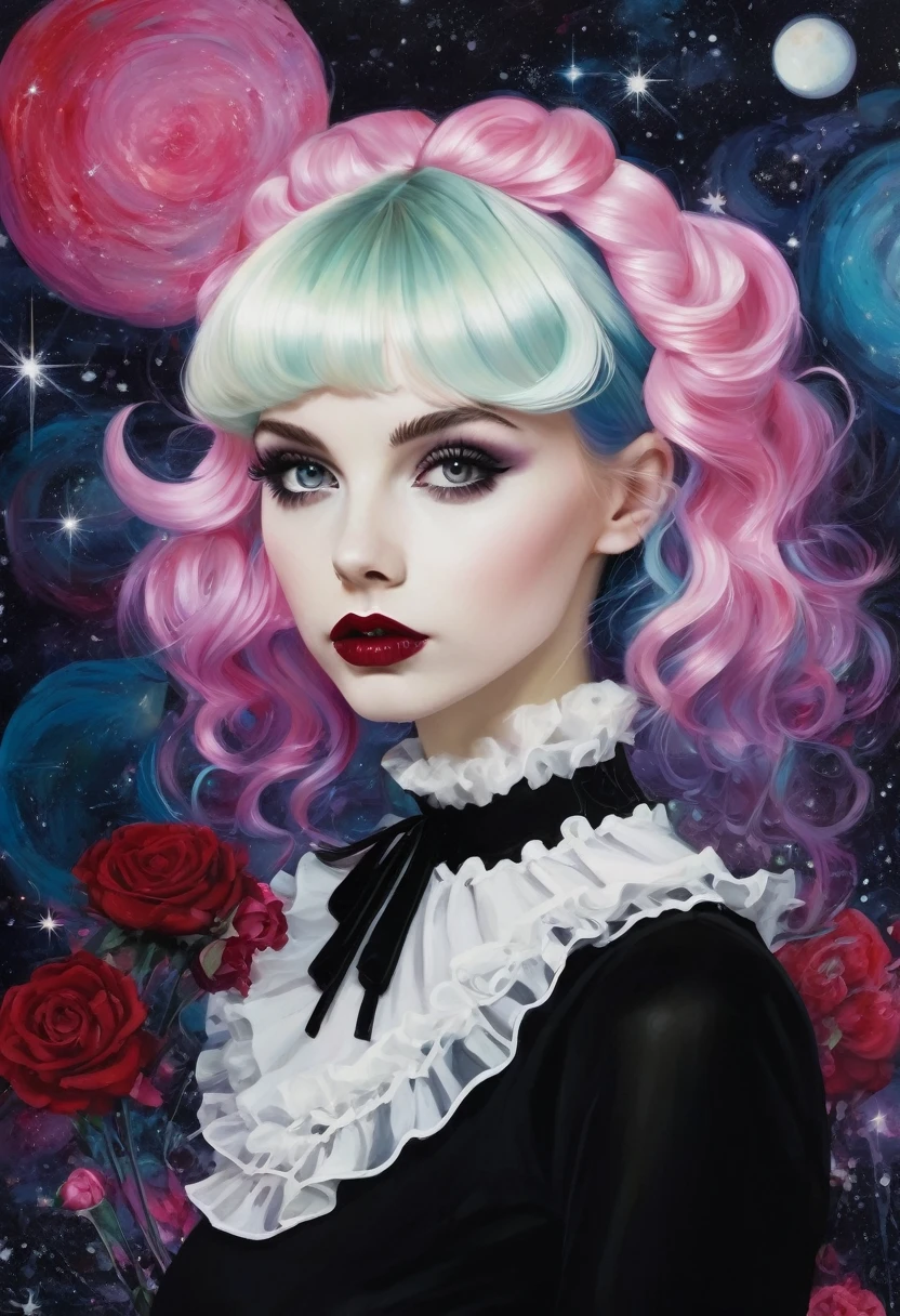 andrei kolkvtine, Lolita Goth, Celestial, paintbrush, acrylic, --wallpaper