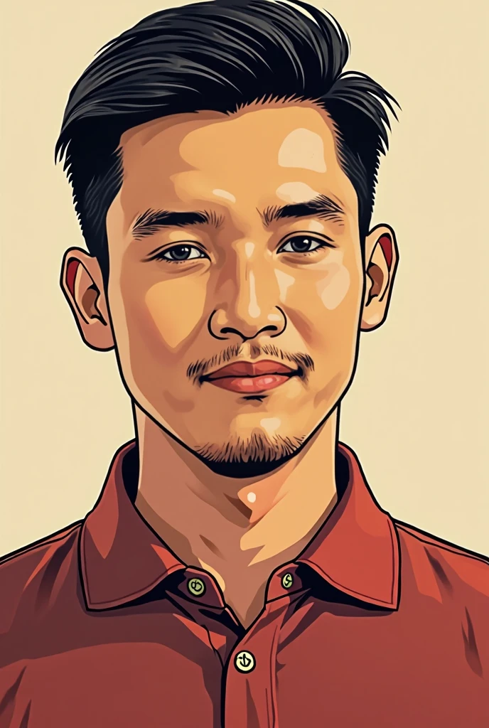 ((((((Vector art))))), outline, potrait Indonesia man.