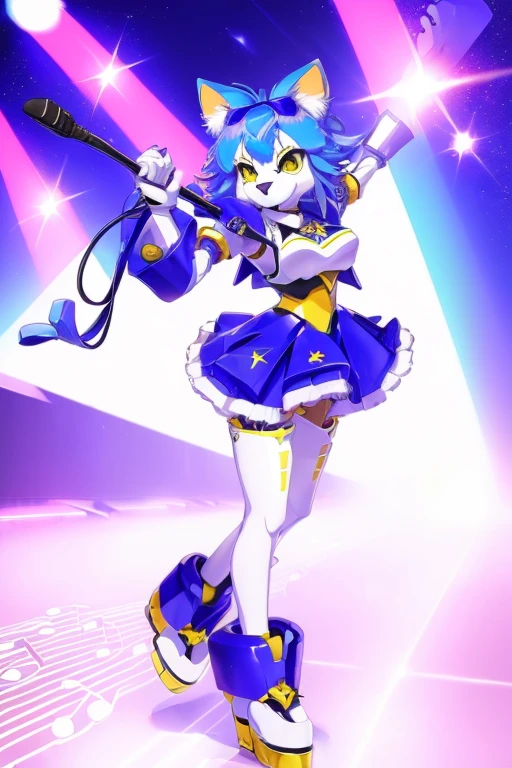 Female furry idol rock star pop music singer farzane wild cat medabots style 