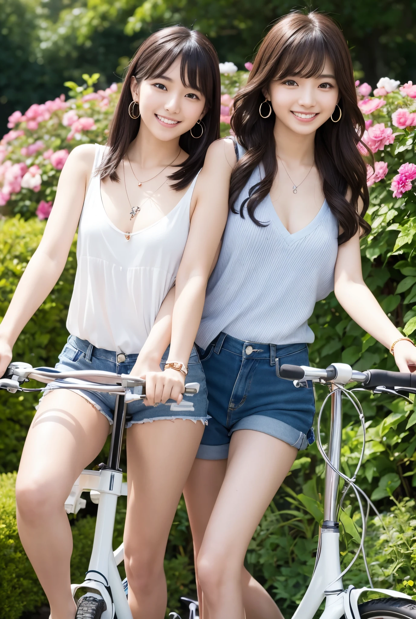 8k、RAW Photos、Highest quality、Super detailed、Super Resolution、Ultra HD、8k wallpaper、Amazing details
(((Full body photo)))A high school girl in uniform riding a bicycle Dynamic A sloppy smile On the way to school
((((Emphasize cleavage))))
(((((Floral panties and bra are visible)))))