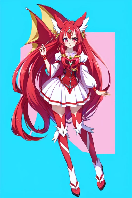 Female furry red dragon precure style 