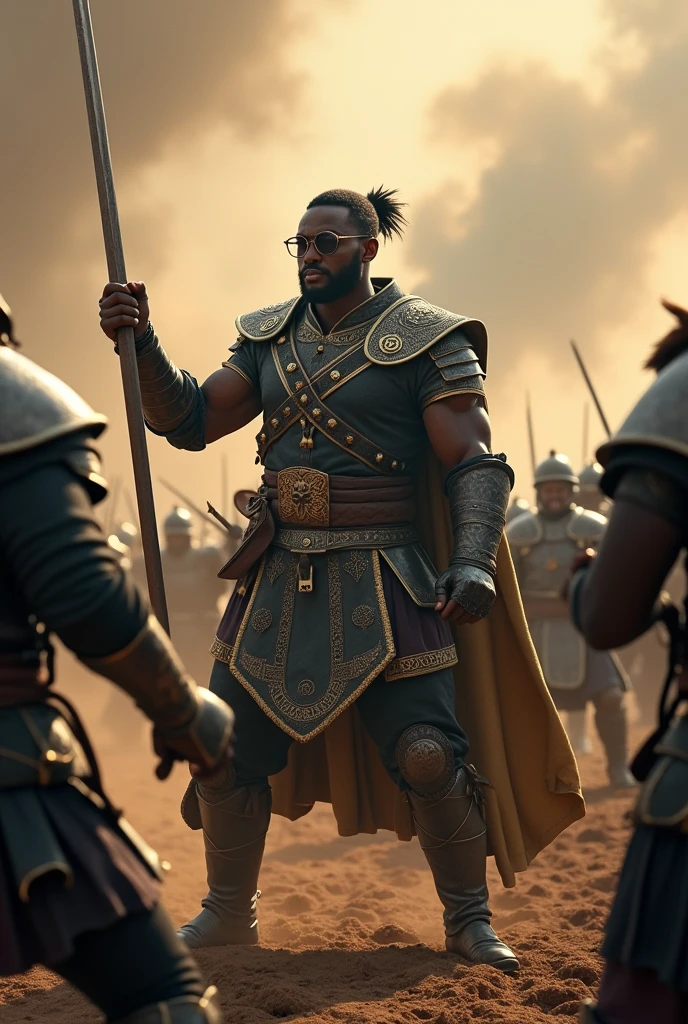 Large ancient Ashanti warriors going to war, trending on artstation, sharp focus, studio photo, intricate details, highly detailed, by greg rutkowski