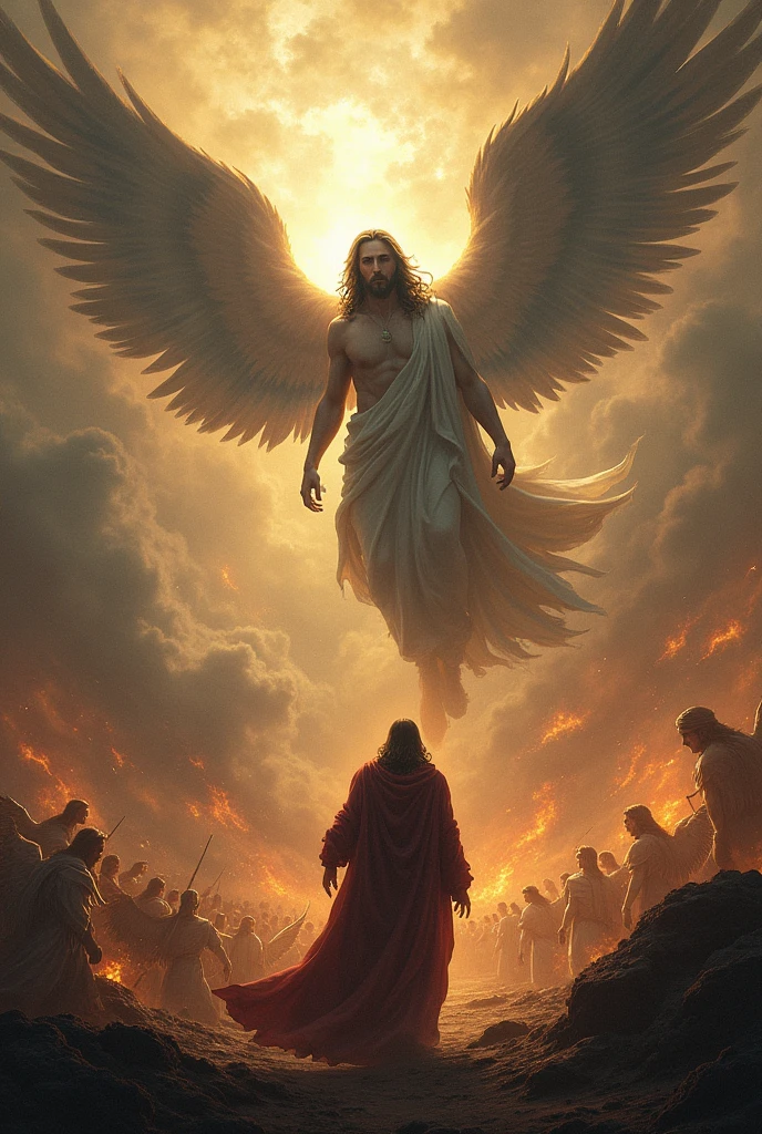 meeting of two angels with Lot, man of faith of the Old Testament of the Bible, fear of God and obedience to his commandments