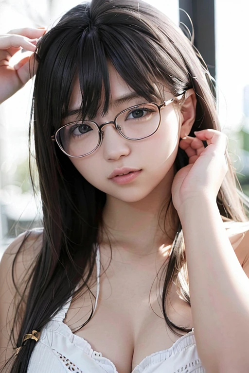 Best Quality、masterpiece、High sensitivity、High resolution、Detailed Description、Delicate facial depiction、Slender women、Glasses、