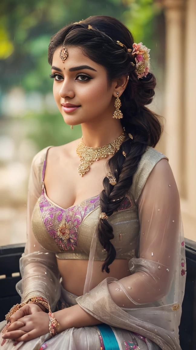 saree,posing in a colorful garden,golden sunlight,soft shadows, vibrant colors, henna tattoos, alluring eyes, seductive smile, flowing hair, elegant jewelry, intricate mehndi designs, sensual movements, graceful posture, traditional Indian earrings, pristine beauty, enchanting ambiance, exquisite silk fabric, delicate drapes, captivating presence, intricate embroidery, ornate bangles, sensual allure, mystical aura, delicate floral patterns, alluring fragrances, captivating gaze, traditional bindi, enticing curves, mysterious veil, feminine grace, bewitching charm, ancient traditions, seductive glance, radiant femininity, sensual whispers. (best quality, high-res, vivid colors, ultra-detailed, photorealistic:1.37), vibrant cultural celebration, cinematic lighting.
Precautions:
- Pay more attention to the description of the key characteristics of the characters,For example, eyes、Lips、hair、decorations, etc。
- Pay attention to depicting comfortable and harmonious pictures、Colorful feeling。
- Use appropriate vocabulary,Highlight the characteristics of the subject。
- The theme is an Indian flirting scene。Add appropriate details as required by the scene。
You can make appropriate adjustments and play based on the above needs,Keep the image relevant to the subject、Be creative and artistic。