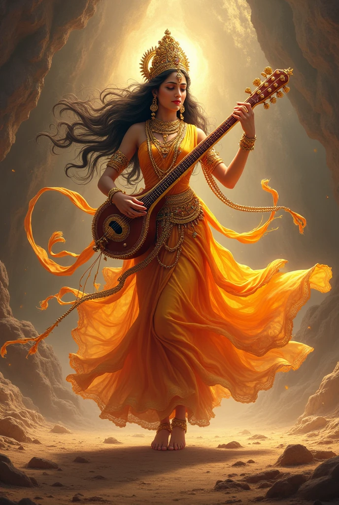 krishna is playing guitar