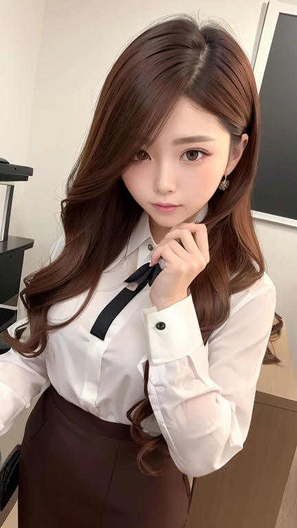 (1 Korean star with royal sister style), ((Best quality, 8K, 巨作: 1.3)), focal point: 1.2, Perfect body proportions: 1.4, (Make a smile), (Ray traching),Watery eyes, Highly Detailed Face and Skin Textur, Fine eyes, Double eyelids, Whitens the skin, (long whitr hair, Air bangs: 1.3), (face round: 1.5), (Student uniform: 1.4), (duck sitting,sit on a bed: 1.6),(black lence stockings: 1.4),(film grain style:1.3),a sense of atmosphere