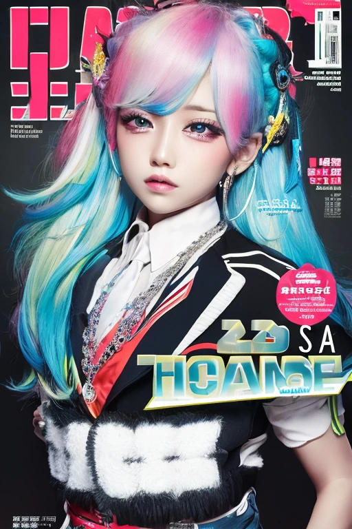 ,Best Quality,masterpiece,Highly detailed CG,big business ,Flashy hair color,Magazine Cover,