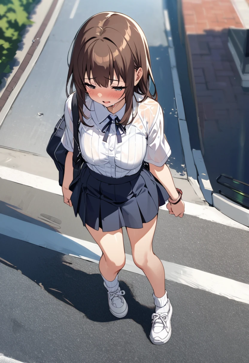  extremely detailed CG unity 8k wallpaper, strong facial expression,(sharp eye:1.2),(scowl:1.1), (embarrassed,blush:1.3), (steam:0.8),(wet:0.8),(sweat:0.8),(trembling:1.3) ,(parted lips:1.3),(harf open eyes:1.4),(feeling weak:1.5), (masterpiece, top quality, best quality, highly detailed:1.6), colorful, (3+girls), ponytail, (park), denim shorts, hot pants, blue shorts, ((full body)), (girl trembling with sexual climax), urination, piss, peeing self, A lot of pee, having an accident, pee running down legs, standing, Crossing legs, (((pee stream))), (pee puddle), pee stain, panties, peeing, blush, trembling, embarrassed,, Brown Hair, Are crying, Yellow pee, Rubbing knees, ((leaking pee)), (((clutching crotch))), leaning forward, hand between legs, (Touching the crotch), Shaking one's shoulders, Breaking a sweat on forehead,