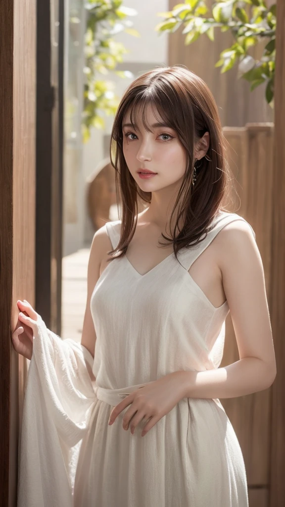 (8K、Raw photo、Highest quality、masterpiece:1.2)、(Realistic、Realistic:1.37)、Ultra-high resolution、One Girl、cute、alone, Browsing Caution，Highest quality，masterpiece，8K，Droopy eyes，Big Breasts，Beautiful breasts, White Dress, In the park, smile, Highly detailed face, Highly detailed lips, double eyelid, Exquisite detail and subtle sparkle, Photograph her in poses that reflect both grace and confidence, Enhance visual effects with cinema lighting. Use modern 2D designs for your backgrounds, Create beautifully, Balanced composition. Enhance the scene with elements such as depth of field, bloom effect, And a touch of sparkle, Adds a dreamy texture to the entire image. Pay close attention to detail