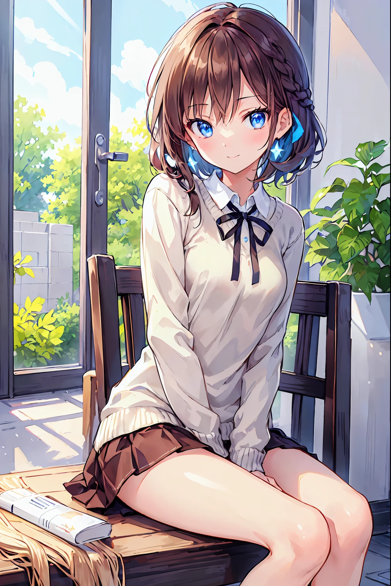 (Browsing Caution:0.99)、beautiful girl, (Roll up your skirt), Looking into the camera, Angle from below, Short skirt, Squat, A shy smile, Japanese , Beautiful Skin, ((Highest quality, 16K, Tabletop: 1.3)), 1 girl, The light shines on your face, Highly detailed face, Highly detailed lips, Beautiful Eyes、Realistic Skin、Cute design panties、shaving、Mr.々Hair style、Different color uniforms、Natural clothes、Vans Sneakers、bite、Detailed panties