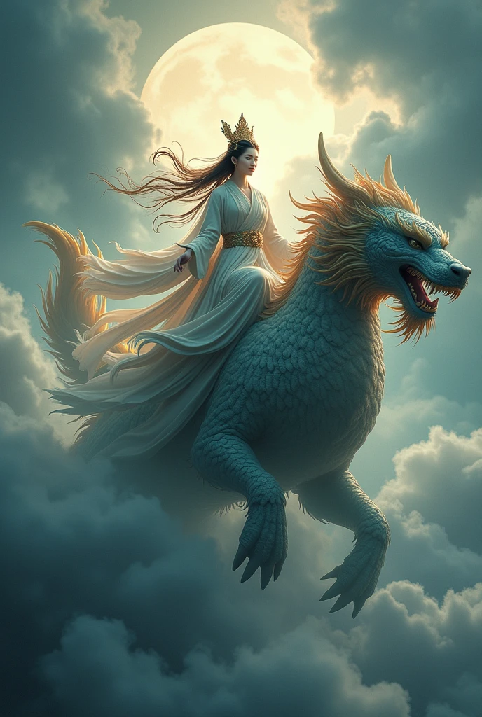 (women riding an giant elk, the hair flutters with the wind), cinematic screen, ethereal, detailed, alluring succubus, ethereal beauty, perched on a cloud, (fantasy illustration:1.3), enchanting gaze, captivating pose, otherworldly charm, mystical sky, soft colors, (detailed cloudscape:1.3), (high-resolution:1.2), ((masterpiece)), (best quality), HDR masterpiece, detailed, alluring succubus, ethereal beauty, perched on a cloud, (fantasy illustration:1.3), enchanting gaze, captivating pose, otherworldly charm, mystical sky, soft colors, (detailed cloudscape:1.3), (high-resolution:1.2), ((masterpiece)), (best quality), HDR, ((masterpiece)), (best quality), HDR, FEMME, Mirela Anton art Style, artistic, Soft color palette, windblown flowers, Sparkle, magical photography, Soft smooth lighting, Light background,
