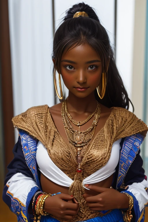SFW, uploaded on e621, by Pixelsketcher, by Bayard Wu, by Thomas Benjamin Kennington , by Einshelm, solo anthro, ((face portrait)), BREAK, on bed laying down, ((long afro ponytail)), very sweaty, (detailed Bonifasko lighting), (detailed skin), (detailed skin), (dark skin, ebony, deep ebony), (ebony neck), (her own arm holding her own breasts), revealing half-breast, BREAK, indoors, room, hyper realistic bedroom, hyper realistic bed, BREAK, ((facing viewer)), (cinematic lighting), ((detailed background)), ((face portrait view)), (((face view))), (half body shadow), [backlighting], [crepuscular ray], [detailed ambient light], [gray natural lighting], [ambient light], (higher wildlife feral detail), [explict content], [sharp focus], (questionable content), (shaded), ((masterpiece), her own arms holding her own breast, medium breasts, breasts, latina girl, African face, African Art, latina Art, Commission for High Res, latina Art, Art,Sakimichan beautiful, masterpiece, medium breasts, best quality, detailed image, bright colors, detailed face, perfect lighting, perfect shadows, perfect eyes, girl focus, highly detailed eyes, flawless face, big breasts, face focus, ((long afro ponytail)) African, latina girl, dark skin, deep ebony woman, ebony nose, sexy mouth, gaze at the viewer, half-closed eyes, 1girl, solo, (masterpiece), (best quality), (illustration), (cinematic lighting), detailed dark skin, balanced coloring, global illumination, ray tracing, good lighting, deep ebony, African, showing breasts, cleavage, looking at viewer, seductive look, SFW