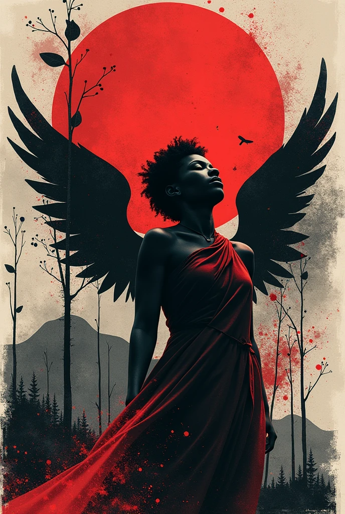 black woman, athletic body, warrior, red silk clothes cover few parts of her body, she is biting her lips sensualizing in front of the magic mirror, her image reflected in the mirror shows a pointed breasts, thin waist, thick thighs, flowing hair, her nature is seductive, illustration, digital, burnt orange gradient, magic, nature, clean background, magic, 3D vector art, fantasy art, watercolor effect, bokeh, Adobe Illustrator, hand-drawn, digital painting, soft lighting, isometric style, retro aesthetic, 4k definition, using Cinema 4D, natural lighting, cinematic, masterpiece, highly detailed