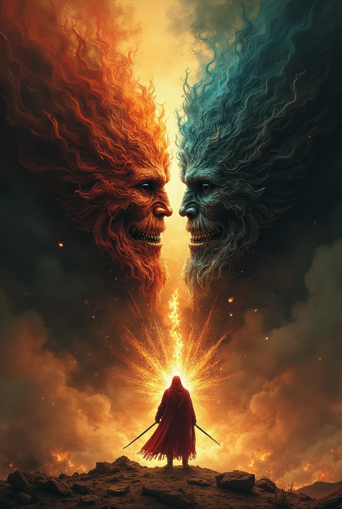 banner of one side of evil and the other of tenderness and love