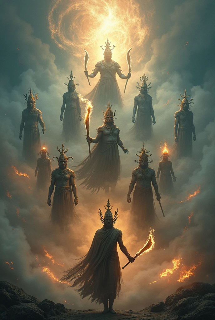 Greek marble statues illustration with demons in Renaissance style background,intricate details, photo taken in Hasselblad, creative photo shoot, unreal 8k rendering