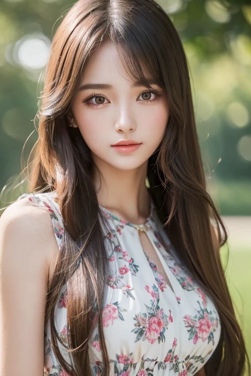 1womanl, up of face, mideum breasts, light brown hair, Blunt bangs, hair behind ear, hair over shoulder, Long hair, slender body shape, Ultra Fine Face, Thin face, Delicate lips, Beautiful eyes, thin blush, eyes are light brown, perfect glossy skin, flawless skin, Glistening sweat,View here, Ultra-thin hands, Ultra-fine fingers, best ratio four finger and one thumb, (realisitic:1.3), Finger Extensions, See-through white blouse. Broad-leaved forest, One-person viewpoint, Fuji Film, F/1.2, 8K, masutepiece, nffsw, Super Detail, High quality, Best Quality, hight resolution,