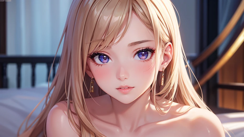 (photorealistic:1.4), (masterpiece, side dim light, finely detailed beautiful eyes: 1.2), masterpiece*portrait, realistic, 3d face, Stelle \(honkai star rail\), 1girl, white oversize T-shirt, bare shoulder, universe, rail, bangs, blush, shy, lustful eyes, medium long hair, looking at viewer, gasp, medium breasts