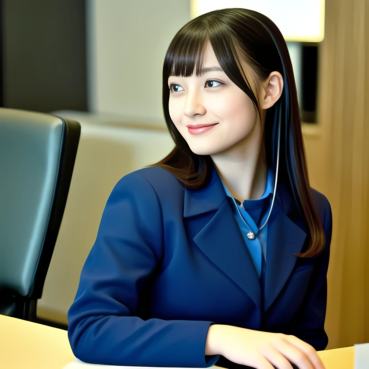 (highest quality, masterpiece: 1.6), (Beautiful yo office receptionist, receptionist like fashion model), (Most beautiful lady in Japan)