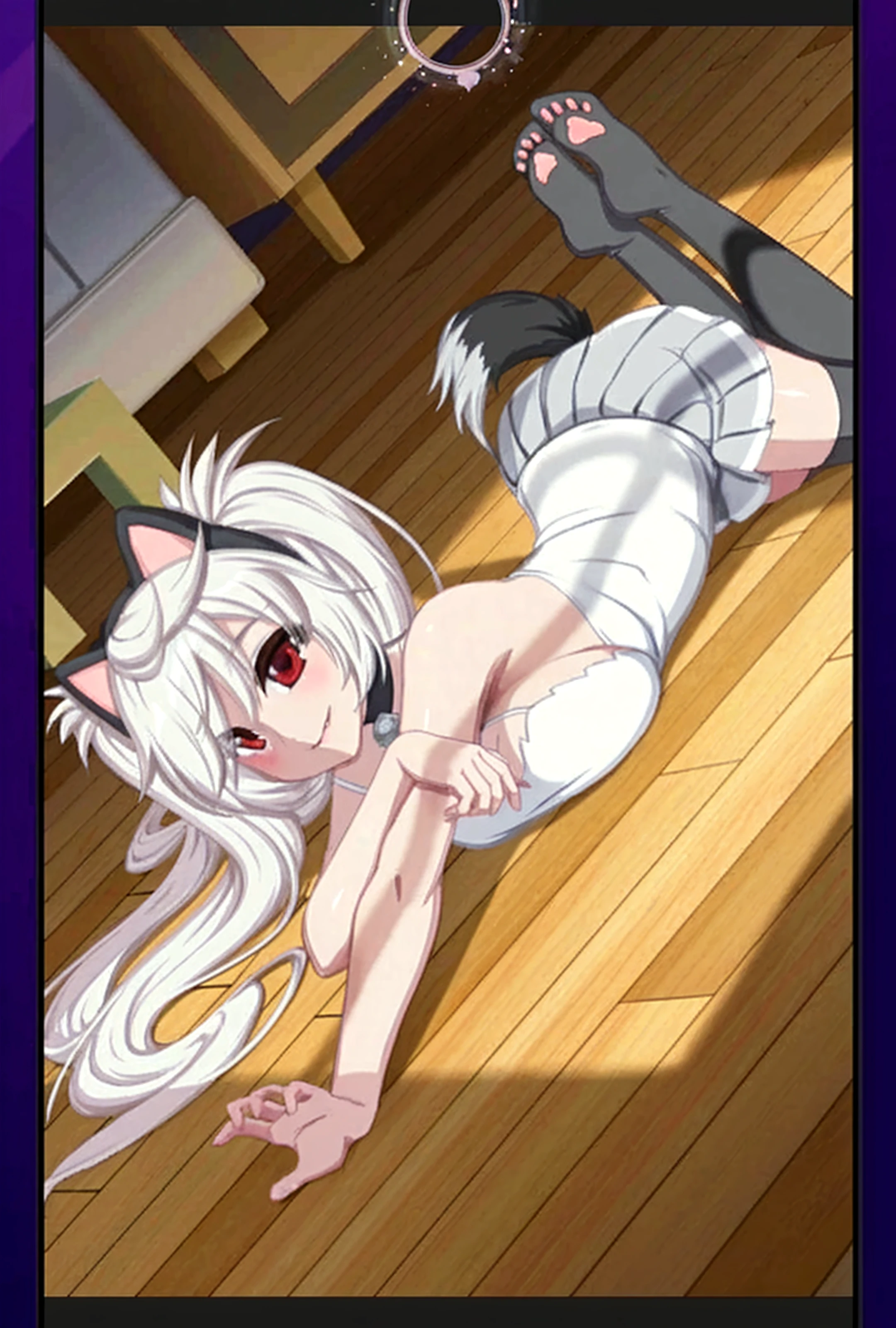 Multiple naked anime kitsune showing off spread pussy close up with long hair shy blushing Pussy dripping with cum wearing a collar and leash fingering her pussy Laying down, aheago face Tail smile