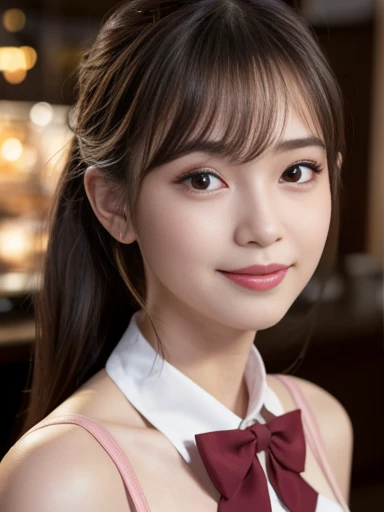 (8k、RAW Photos、highest quality、masterpiece:1.2)、(Realistic、Realistic:1.37)、Super detailed、超A high resolution、1 girl、View your viewers、Beautifully detailed face、Laughter、narrow、(Slim waist) :1.3)、Beautiful and detailed skin、Skin Texture、Floating Hair、Professional Lighting、Human whole body、Shortcuts、Braided Hairstyles、Bob Hair、E Cup、smile、16 years old、Red ribbon、Baby Face、子供っぽいsmile、Sappin&#39;&#39;、Moisturizing lips、Pale pink lips、Braided Hairstyles、Lace green underwear、Micro size underwear、Umbilical cord prolapse、D cup breasts、Cleavage