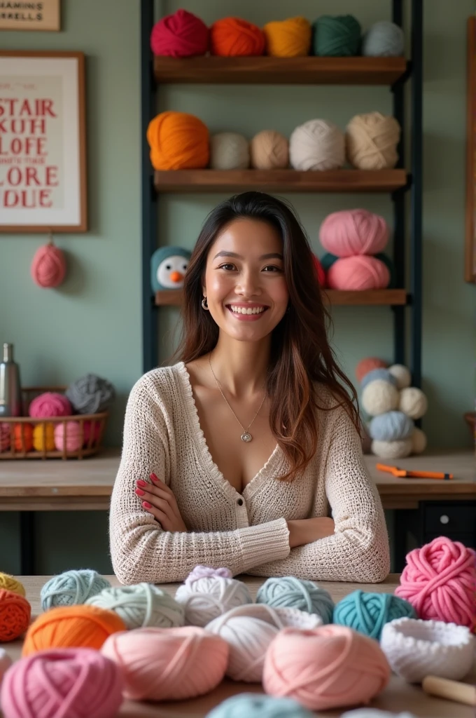 Person knitting