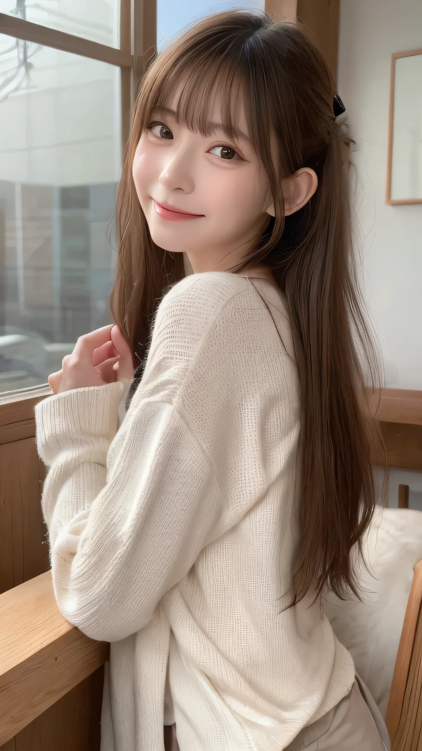 Girl in a dream.I have long colorful hair.Wearing white clothes.She is having a nap.It's a rock band.Notes flying around.It is an illustration of the highest quality.It is a beautiful illustration.Very colorful.big eyes,Viewer's perspective,she is sleeping on the chair 