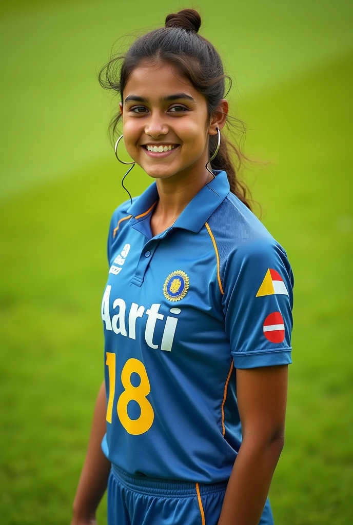 Girl in indian cricket dress