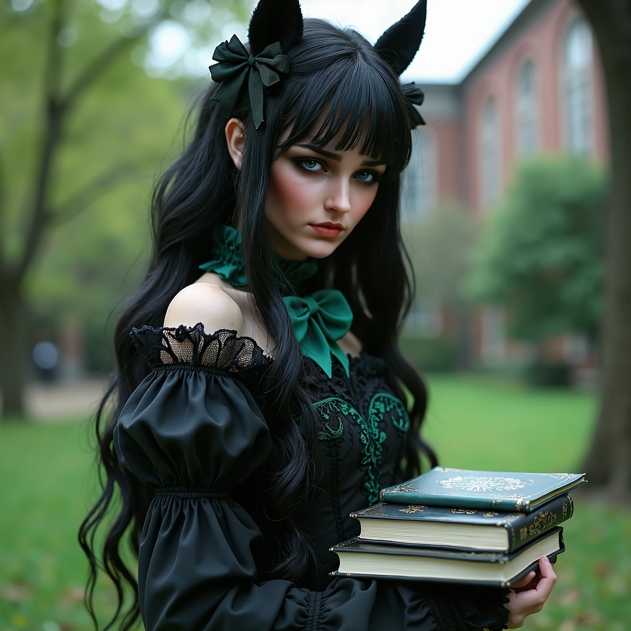 (Highest Quality, 4k, masterpiece, Amazing Details:1.1),(anthro Chocolate Bicolor Ragdoll female:1.3) reading book while posing in park under maple tree,goth teen,(full body professional photo:1.3),Pet photography,natural shadows, Dehaze,Shallow Depth of Field, Focus stacking, Portra 800 film,E671, telephoto lens 200mm 1/200 F/1.8 ISO 100,Bracketing,DSLR,HDR,(beautiful composition),dutch angle,looking at text,playful look,smiling,beautiful deep yellow eyes,thin eyebrows, long wavy fur,sexy amber linen summer dress,medium breasts, cleavage,narrow waist, lean,(Digitigrade),(detailed hands with short black claws:1.1),(realistic natural fur,detailed fur texture:1.25),(chest tuft:1.1),(furry body:1.1),long fur,barefoot,(detailed background),((photorealistic) (RAW Photo))