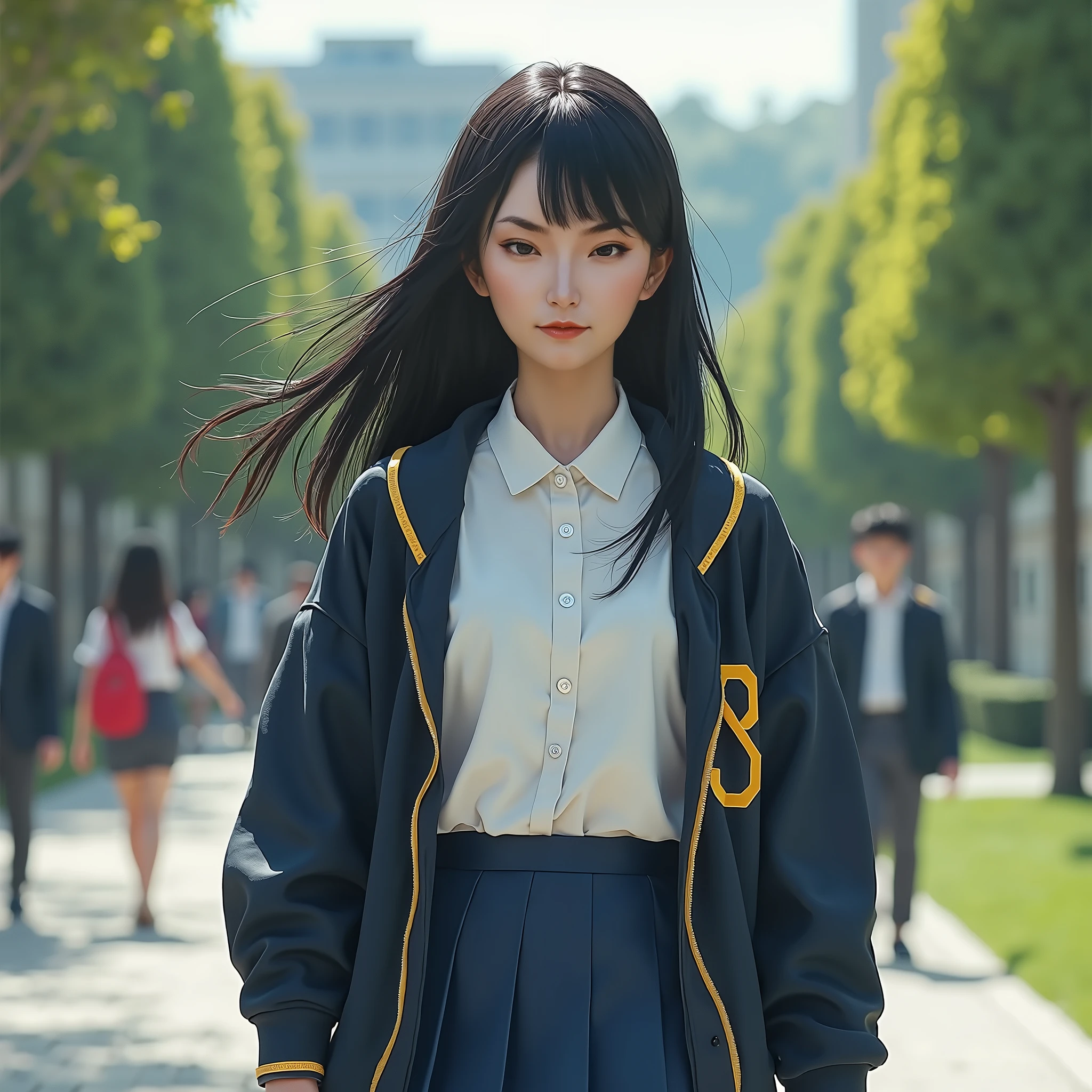 chest chiller, crowd, Tokyo, uniform --auto