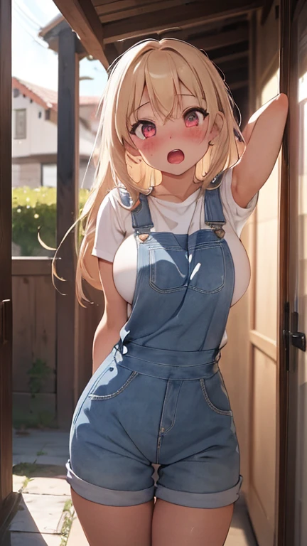 1girl, (humongous large breast:1.3), (two side up:1.6), (sweaty:1.8), (best_quality, masterpiece:1.52), (overalls:1.8), huge ahoge, sitting, studying , looking down, (sleeveless:1.4), Vibrant,lactation , Breasts the same size as the body, from side, 