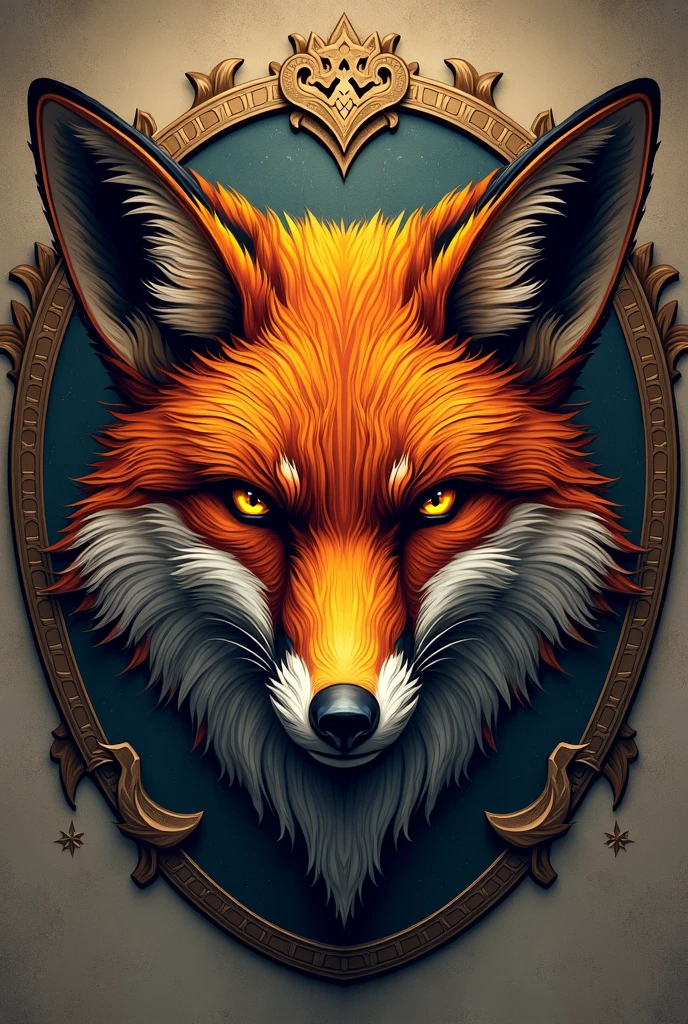 Vector Fox Medieval Logo, FOX HEAD, Medieval - SeaArt AI