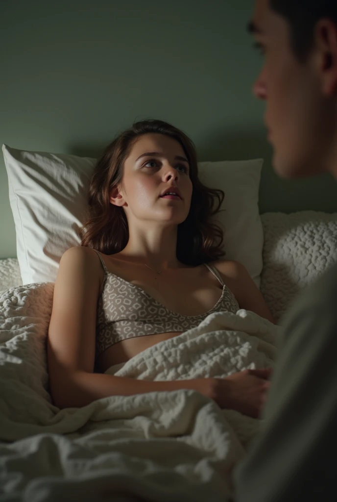 Greta Thunberg, strapless bra, micro thong, ultra realistic, overweight, (high detailed skin:1.2), 8k uhd, dslr, Dramatic Rim light, high quality, Fujifilm XT3, (laying on her back:1.2), (legs open:1.4), (visible cameltoe:1.3), (angry:1.4), (scowling:1.4)