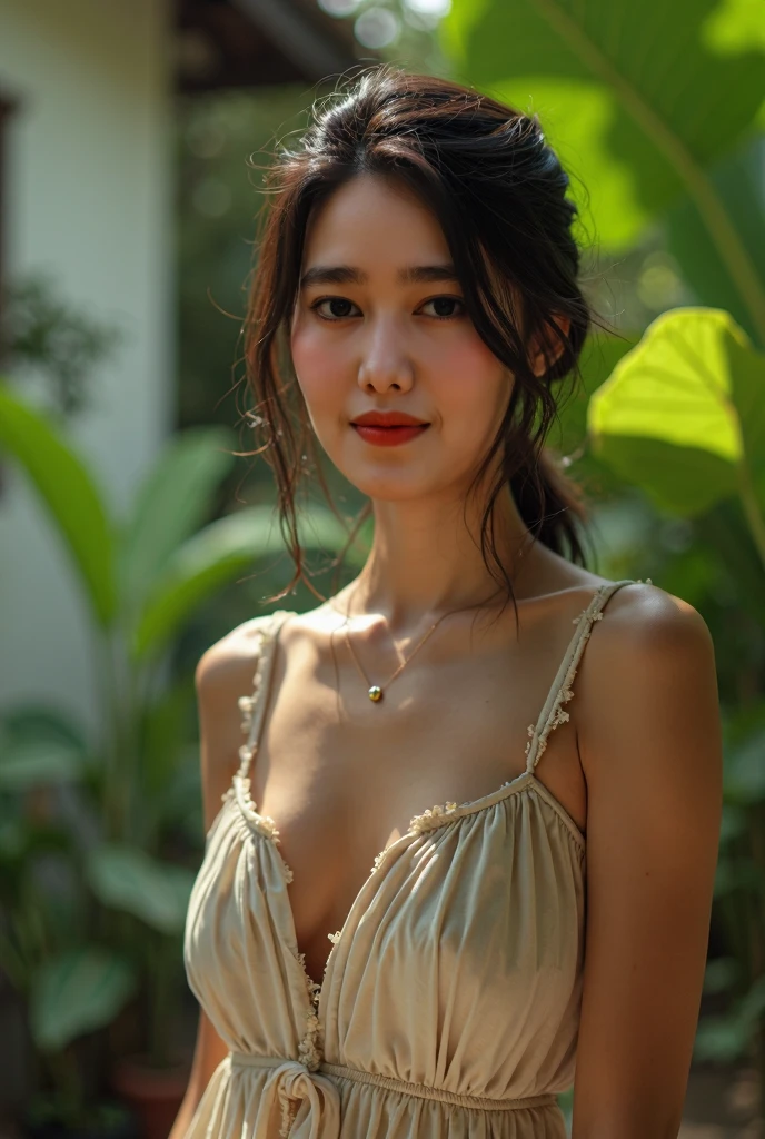 (Virtual image:1.4), (Top image quality:1.0), (high resolution:1.4), Raw photography, (Masterpiece:0.7), (pureerosface_Version 1:0.5), (qualityดีที่สุด Detail:1.2), Realistic, 8k uh, high resolution, (1 girl:1.2), High quality textures, complicated details, quality shadows, Delicate, beautiful face, delicate eyes, depth of field, Ray Tracing, Japanese girl, cute, Natural Face, Thin, Black Kimono, Japanese pattern kimono, Flower pattern hair bands, Beautiful skin, Facing the front,((Close your eyes, open mouth)) sit down, Sit up straight., Place your hands elegantly, Faint smile, Japanese garden, Luxurious Japanese style rooms, Sky Porn, Magic Hour, (realistic:1.3), exquisite details, quality, (table top:1.2), (realistic:1.2), (qualityดีที่สุด), (complicated details), Amazing, Ray Tracing, photograph, ((off shoulder)), sexy