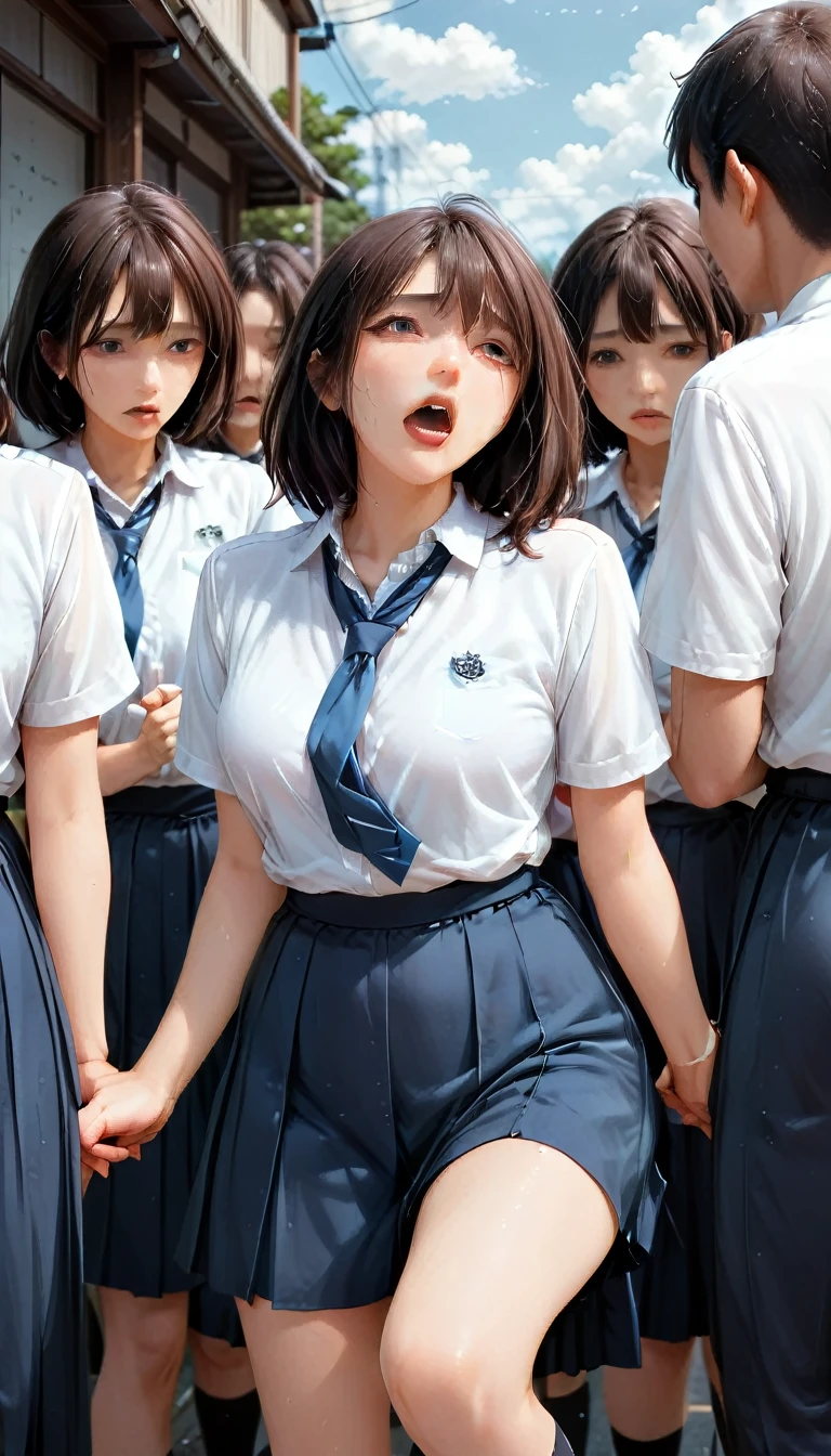 Japanese women,Student Uniform,orgasm,gang rape