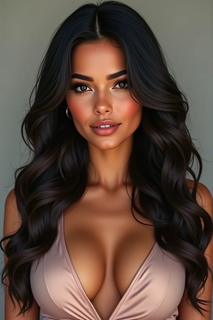 pretty brunette with the following characteristics:: with shapes, develop, from head to toe and following the Kim Kardashian model