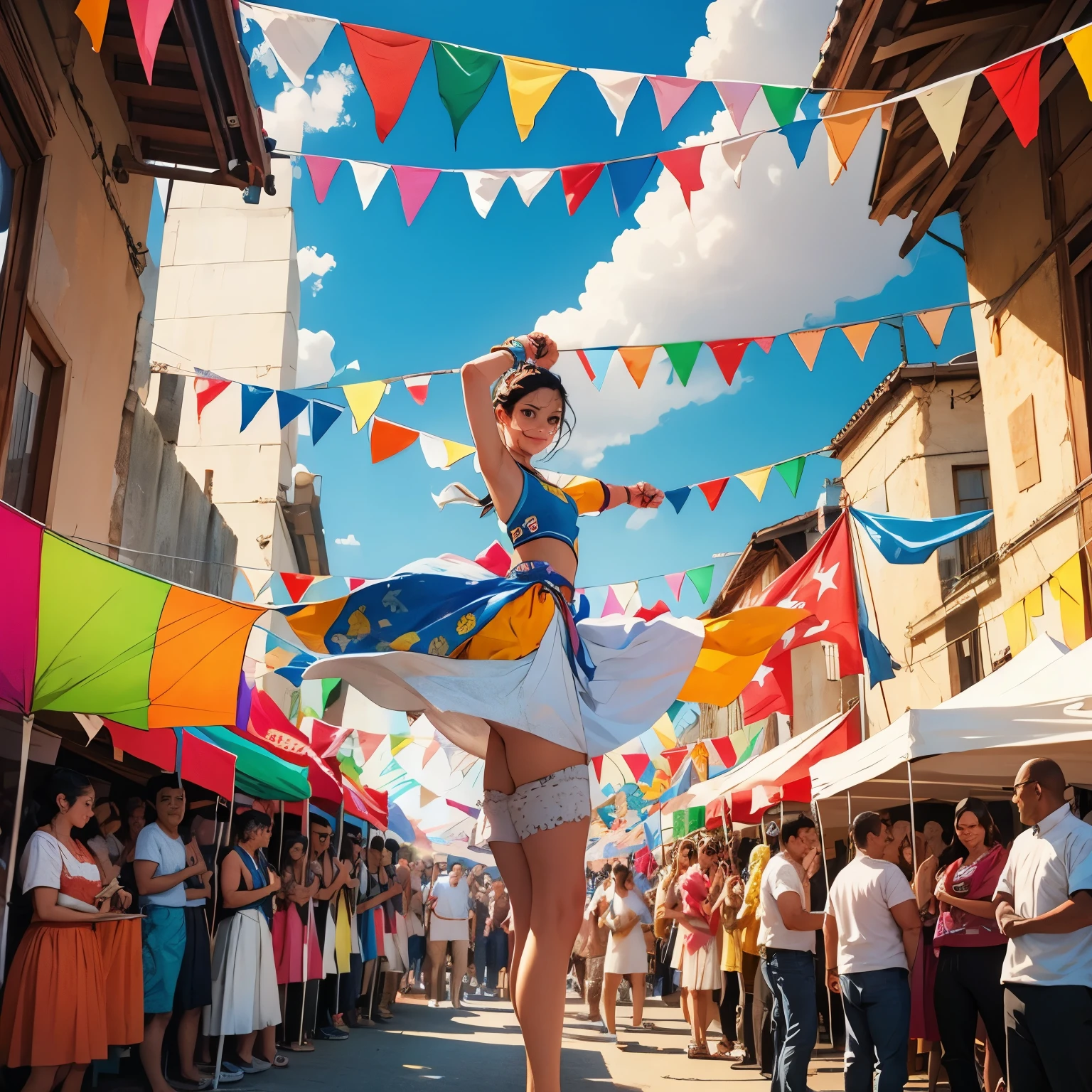 a festival with dance, flags and more