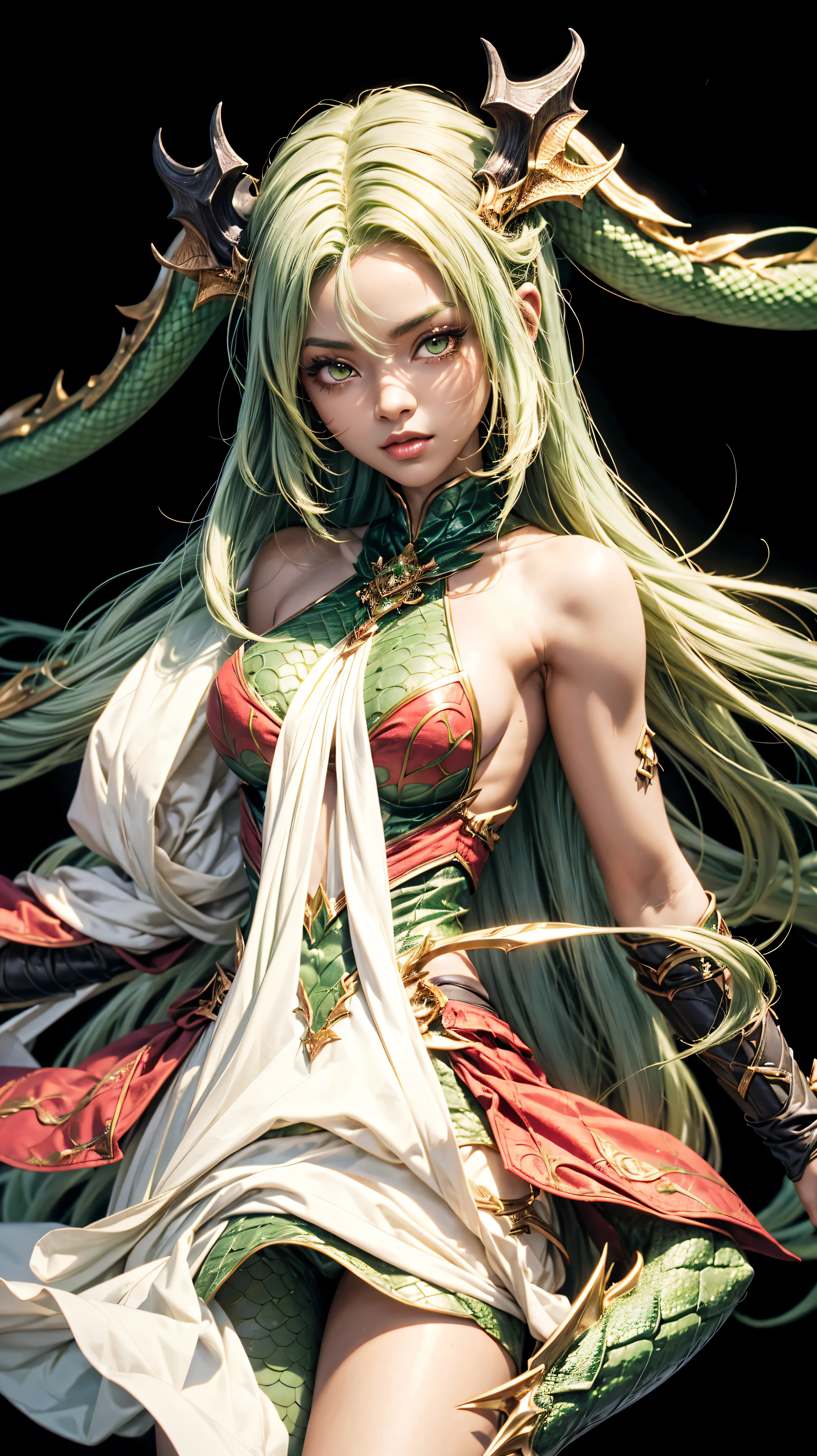 ((best quality)), ((masterpiece)), ((realistic)), Medusa, full body, the hair is composed of countless small snakes, green eyes, female face, metal carved top, royal aura, trend on artstation , sharp focus, studio photo, intricate detail, very detailed, detailed eye, illustration, very detailed, sharp focus, digital render, professional, 4k