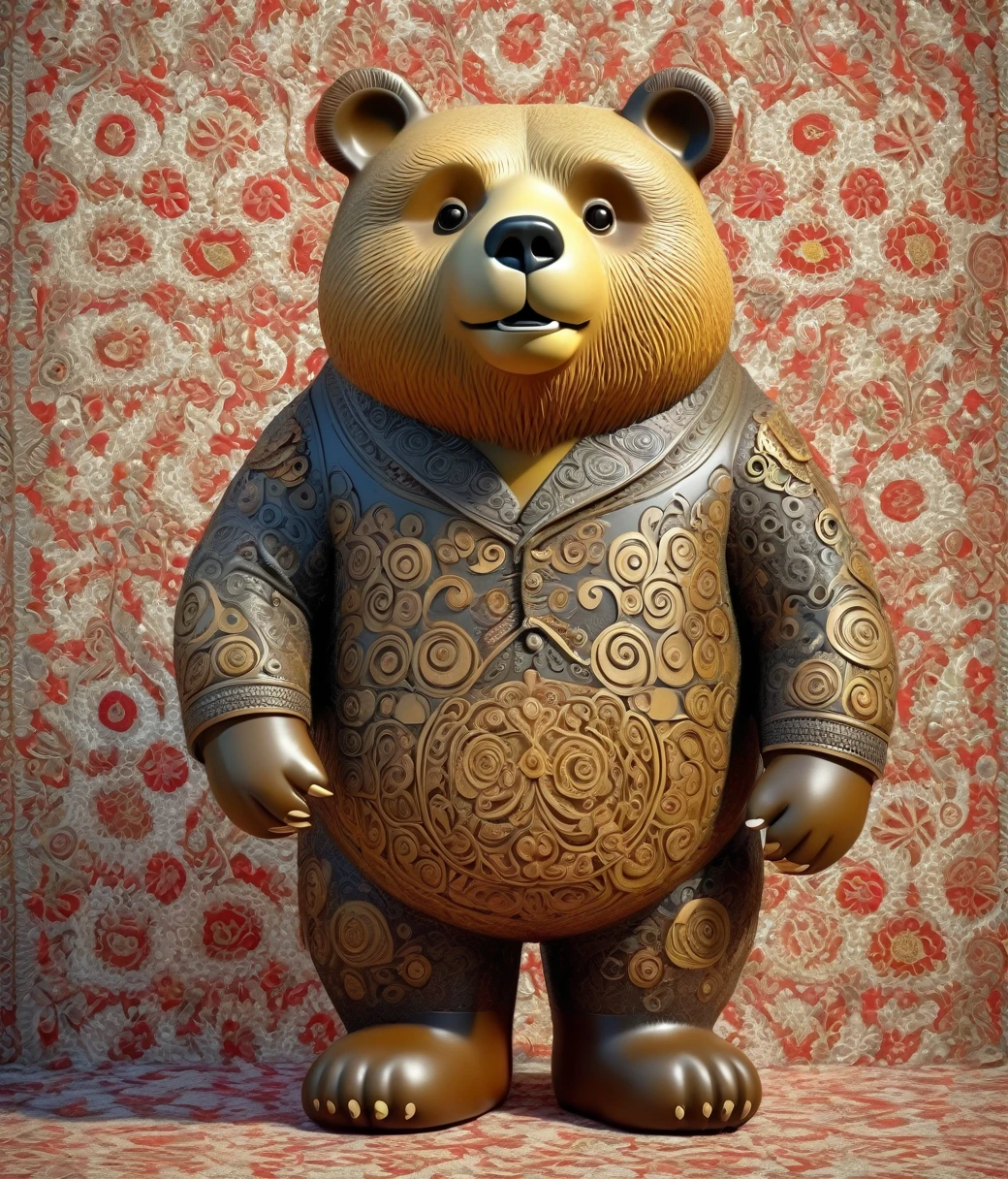 Victor Moscoso Style, (cute, chubby, male, bear), hires textures, highly detailed, intricate details, best quality, masterpiece