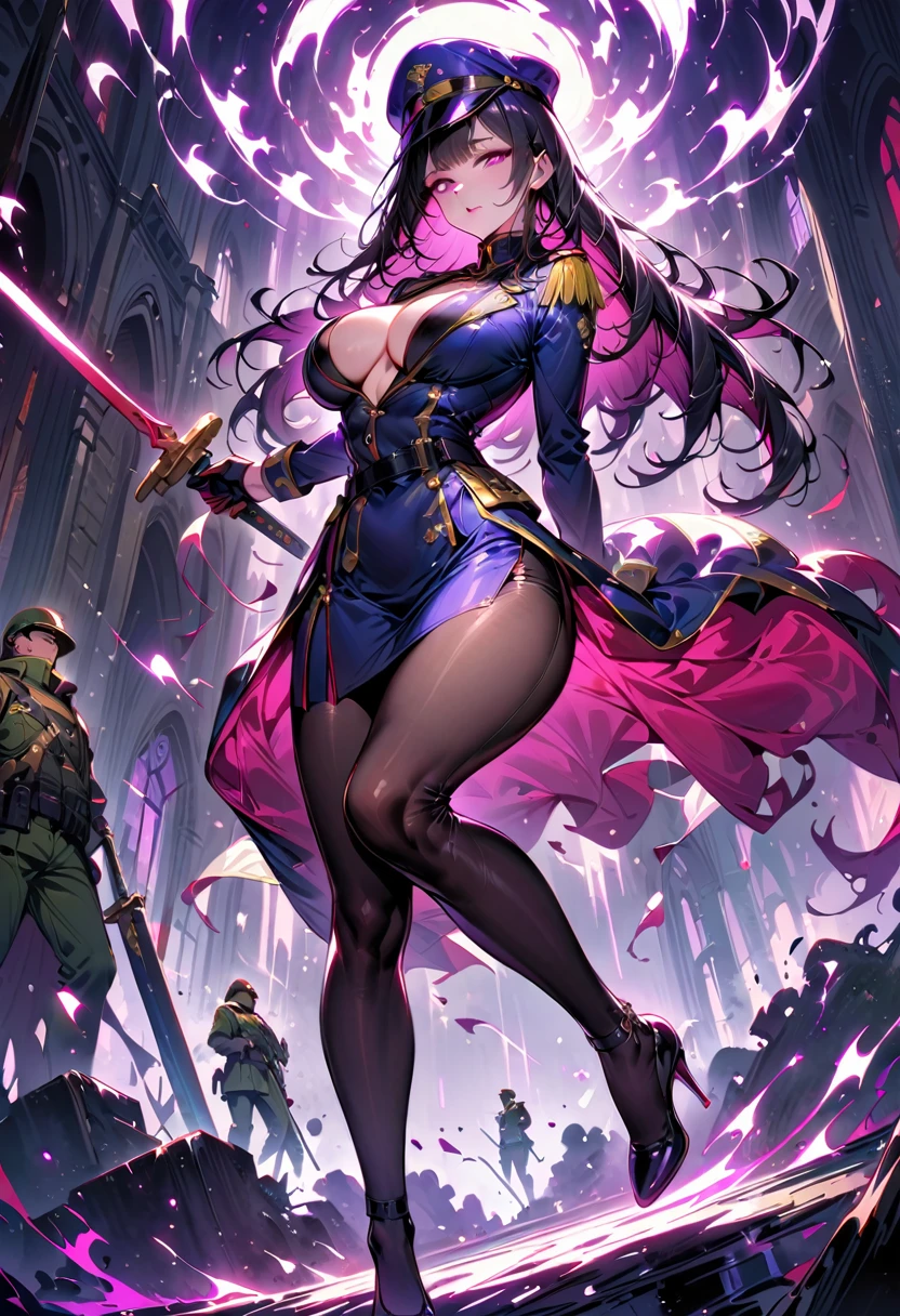 (((Highest quality)))(((Best Image)))(((anatomy)))外見は20代のwoman,Random hair color ,Random hairstyle,Wearing a kunoichi outfit,Extreme costumes(((Appearance)))The shape is humanoid,Random Face(Beautiful Face),,Huge breasts,Tight waist,Wearing randomly colored armor(((Features)))Eye color is random,Personality is random,Attractive figure(((arms)))He is carrying a weapon that resembles a purple glowing object..Possess modern weapons.(((woman)))The skeleton is human-like,Huge breasts,Tight waist,fogのようなガス状のもので纏っている(((background)))Barren Land,dead tree,fog,Chaotic world(((Standing posture)))ランダムなStanding postureをしている,mysterious,lovely,Highest quality((Full Body Shot))