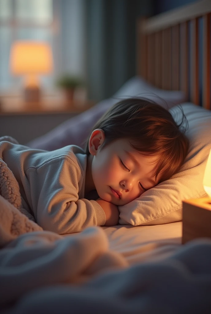 The child in the uploaded photo is sleeping