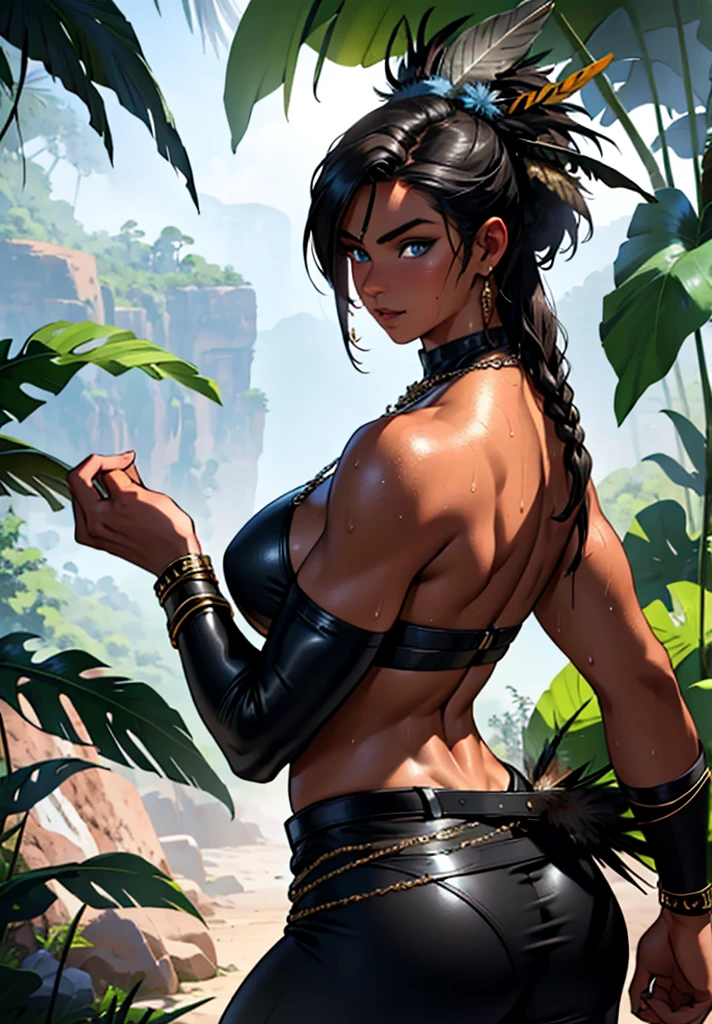 Highest quality,4K,High resolution,masterpiece:1.2), (Ultra-detailed), (Female swordsman with sword) (Dynamic Art), (He saw) (Dragon Ball Z setting), (pose), (Realist,photoRealist,photo-Realist:1.37), (High resolution,High resolution), (Portraiture), (Vibrant colors), (Long legs), (A noticeably elongated face), (Wide range) (Hermosos Fine grain), (Beautifully detailed lips), (Highly detailed eyes and face), , Bright eyes Dynamic angles and postures, Sweatびっしょり, Sweat, (Long eyelashes), (Sharp focus), (Physically Based Rendering), (Beautiful female warrior), (Large Breasts) (Leg spread), (intense), (expression of intense desire), (Motion Blur), (elegant), (Slim figure), (Inspired by anime), (Bright light), (Cinema Lighting), (Contrasting colors), (Mysterious atmosphere), (Action-packed scenes), (Unique Look), (impressive), (good looking), (Exciting), (Expressive), (Interesting atmosphere), (Huge breasts:1.2) ((Highest quality)),((Very detailed)),masterpiece,Absurd,Detailed face,Beautiful Face,(Fine grain, Deep Eyes),(1 person),((Dynamic pose)), Bikini Armor,Inside the cave,In battle with monsters,