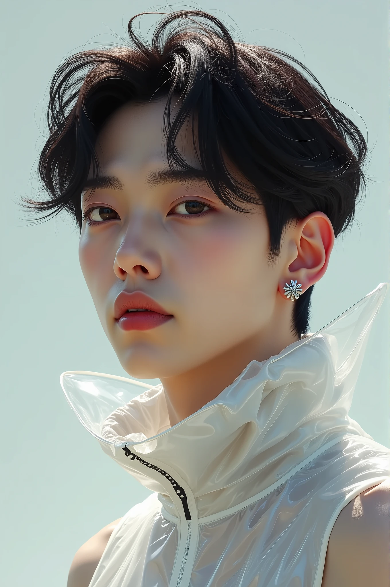 Draw a man in a white shirt and a white shirt, inspired by Yanjun Cheng, inspired by jeonseok lee, author:yanjun cheng, lofi portrait, solo portrait 🎨🖌️, pastel style painting, inspired by Russell Dongjun Lu, pastel artwork, expressive digital painting, Soft portrait, soft digital painting, digital paiting, digital paining --auto