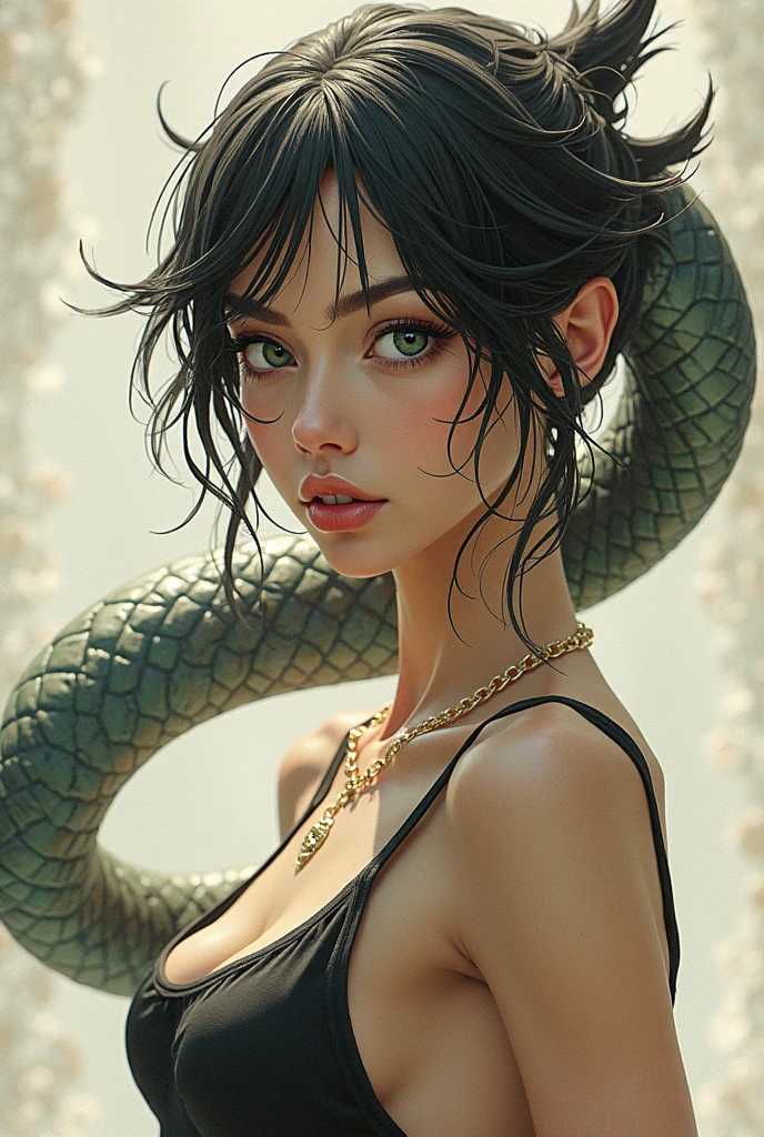 (sweat, blush, tears, asphyxiation, saliva:1.1),high detail, wearing (tight torn tanktop:1.2), beautiful detailed face, hazel eyes, short blonde hair, (attractive young woman:1.3), (seductive:1.1), (blushing:1.1), hourglass body shape, natural breasts, , (intricate details:1.0), (intricate details, hyperdetailed:1.15),(oily wet skin:1.3),(dramatic light:1.4), cinematic, (closeup:1.2), <lora:coils_v0.1:1> , snake, coils, restrained, (in a muddy field in the jungle)