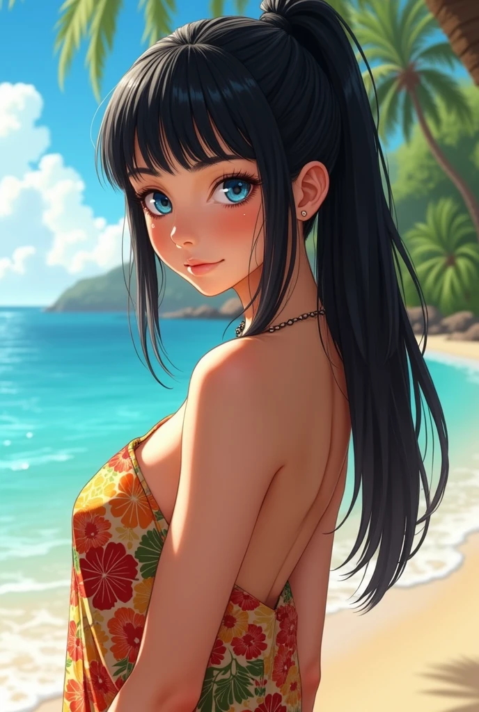 Naked Anime Babe on the Beach