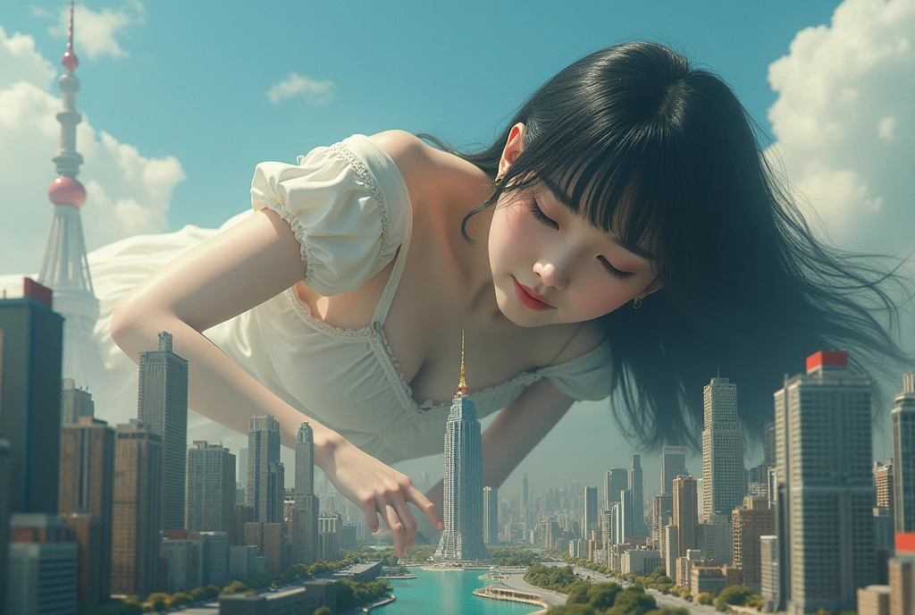 Giant female art, surreal ,  highly detailed Giant female shot, Giant,naked。don&#39;t wear shoes.。very small metropolis。In a miniature metropolis just a few feet tall.、squat and masturbate,torrent of urine。The city sinks into a sea of urine。Small trains and cars are washed away with urine.。full body description,,Giant girl,stomping city,crash city,small town,micro city, Pee,big breast,shave nothing in hand,bbw,masterbation,Squirting, pussy,miniguy washed away by the waves

