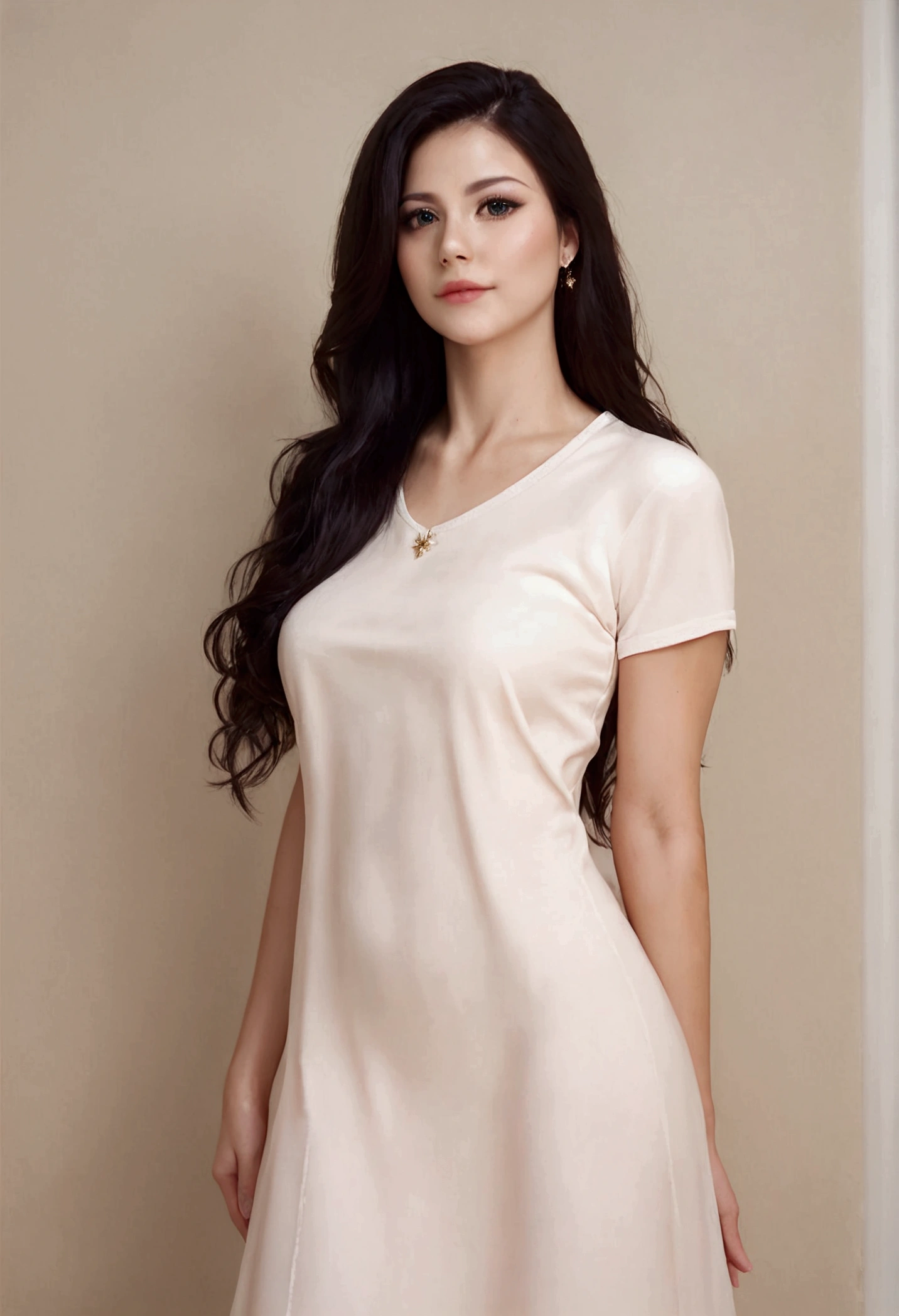 score_9, score_8_up, score_7_up, (masterpiece, realistic, best quality, ultra detailed), t-shirt dress, long hair