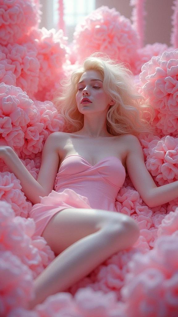 Elle Fanning, sujetador rosa y bragas, room