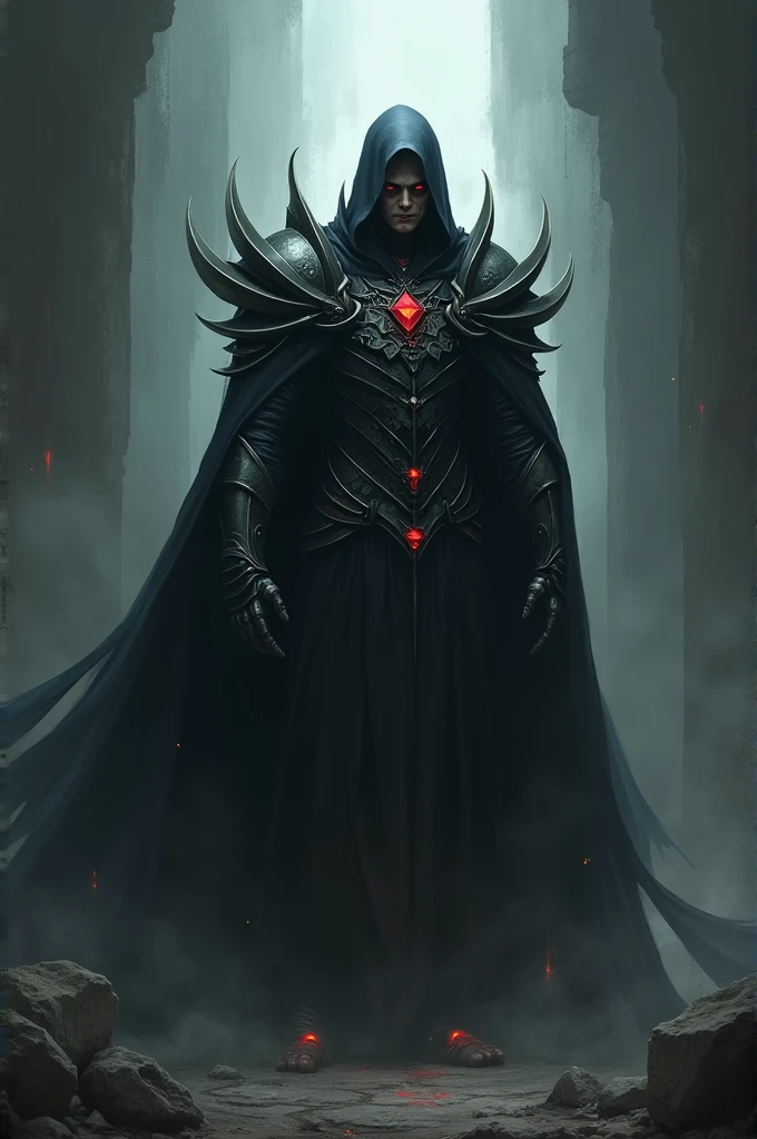 (Extremely detailed 8K wallpaper), a medium shot of a fearsome necromancer, Intricate, High detail, dramatic