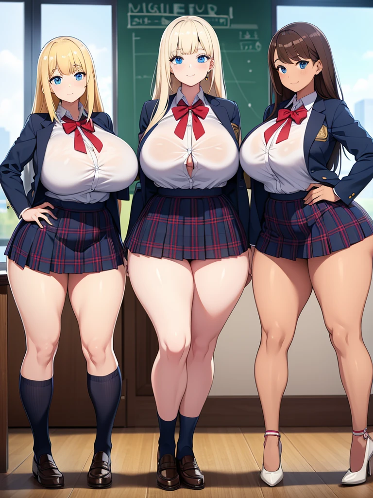 Many high school girls were lined up, all big, All whipped, Many female students rushed in., Everyone is sweating, Thighs,